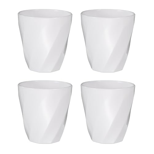 uxcell 4 Pcs Simple Toothbrush Cup, 13.5 OZ Reusable Bathroom Tumbler, 2.2 x 3.5 Unbreakable Plastic Cups for Storing Toothpaste Makeup Brush Holder Water Beverages Combs, White - color: White