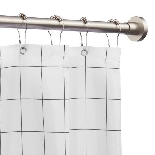 Shower Curtain Rod Tension- Never Rust No Drill Non-Slip Spring Tension Shower Rod, 43-73 inches 304 Stainless Steel, Brushed Nickel - color: Brushed Nickel, size: 43-73 Inches