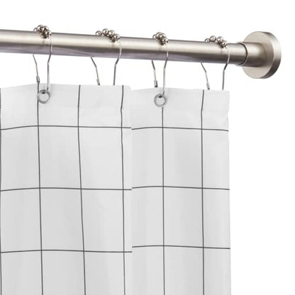 Shower Curtain Rod Tension- Never Rust No Drill Non-Slip Spring Tension Shower Rod, 43-73 inches 304 Stainless Steel, Brushed Nickel - color: Brushed Nickel, size: 43-73 Inches