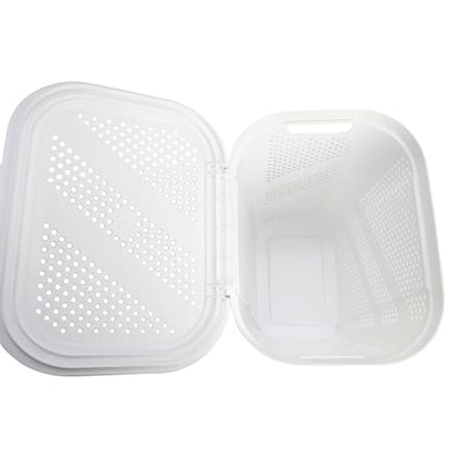 24" Plastic Hinged-Lid Rectangle Laundry Hamper, All Ages, White