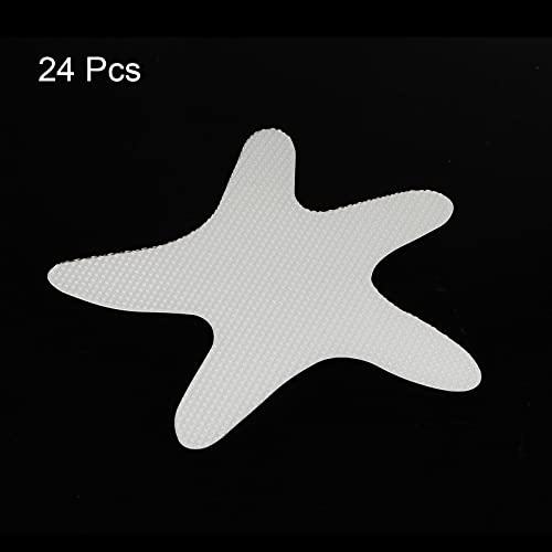 HARFINGTON 24pcs Non Slip Bathtub Stickers Bath Shower Floor 3.86" Anti-Slip Sticker Tape Starfish Style Decals for Bathroom Kitchen Bathtub Treads Stairs, Transparent - color: Transparent