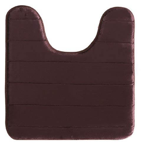 Memory Foam Toilet Bathroom Mat, Soft and Comfortable U-Shaped, Thick Water Absorption Non-Slip and Machine Wash and Easier to Dry for Bath Commode 20 X 24 Inches Contour Rug (Brown) - color: Brown