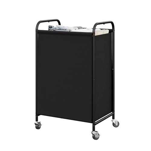 GRANNY SAYS Laundry Hamper, Large Cart with Wheels and Handles, Black, 110L - color: Black, size: 110L