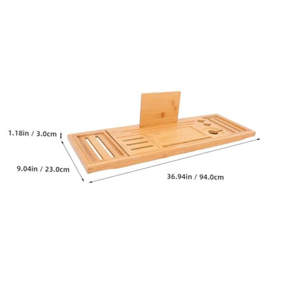 Teak Bathtub Expandable Bath Tray Table Nonslip Tub Tray Bamboo Bath Organizer Storage Rack