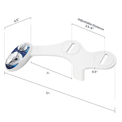 LUXE Bidet NEO 320 - Warm Water Bidet Attachment for Toilet Seat, Blue | Non-Electric, Warm Water, Dual Nozzle, Self-Cleaning, Adjustable Water Pressure, Rear & Feminine Wash - color: Blue