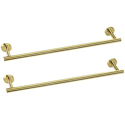 Cilee 2 Pieces Brushed Gold Bathroom Towel Bar, 24 Inch Towel Holder | Double Towel Racks, Bathroom Towel Holder, Towel Hanger for Bathroom Stainless Steel Wall Mount - color: Gold, size: 24inch