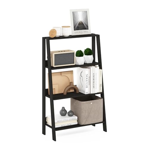 Furinno Ladder 4-Tier Book Shelf, Open Frame Ladder Shelf, Espresso | 10.9 x 23.6 x 38.4, Bookcase, Standing Display Storage Shelves, Storage Rack, for Organization, Living Room, Home Office - color: Espresso, size: 4-Tier 38.4 Tall