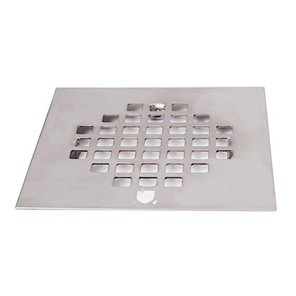 2" Sch 40 PVC Shower Drains W/ 4-1/4" Square Cover in Polished Chrome - color: Polished Chrome