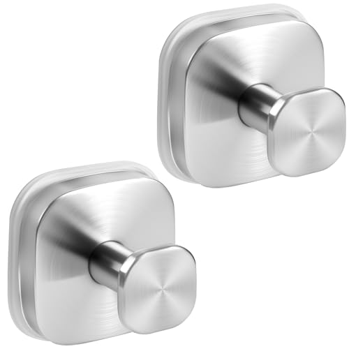 Suction Cup Hooks for Shower, No-Drill Towel Hooks for Bathrooms, Kitchen, Glass Door, Mirror, Tile, Shower Suction Hooks for Hanging Towels, Robe, Loofah, Christmas Wreath (Brushed Nickel, 2 Pack) - color: Brushed Nickel, size: 2 Pack