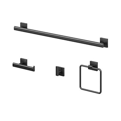 Gatco 4052MX Elevate Bathroom Towel Ring Holder, Matte Black , 6.13" Wide - color: Matte Black, style: Elevate