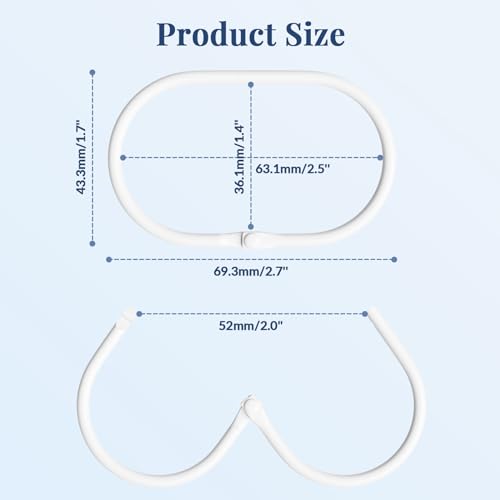 Bathway Shower Curtain Rings, White Shower Curtain Hooks 12 Pcs Anti-Drop Shower Rings for Curtain, Metal Shower Curtain Rings Rust Proof, Shower Hooks for Shower Curtain Rod, Curtain Rings - color: White, style: Modern Oval