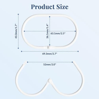 Bathway Shower Curtain Rings, White Shower Curtain Hooks 12 Pcs Anti-Drop Shower Rings for Curtain, Metal Shower Curtain Rings Rust Proof, Shower Hooks for Shower Curtain Rod, Curtain Rings - color: White, style: Modern Oval