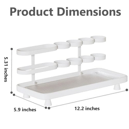 YOOLENS Electric Toothbrush Holder for Bathroom Countertop 5 Metal Slots Toothpaste Razor Mouthwash Organizer, White - color: White