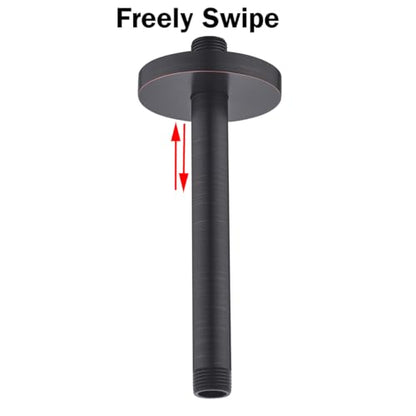RANDOM 8 Inches Ceiling Mount Shower Arm with Flange,Oil Rubbed Bronze.RD91038-8-ORB - color: 8″Oil Rubbed Bronze(Round Flange)
