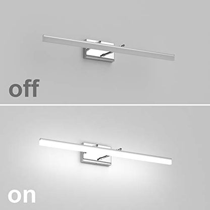Aipsun 31.5 inch LED Vanity Lights Adjustable Bathroom Light Fixtures Bathroom Lighting Fixture Over Mirror Chrome Modern Vanity Lighting 5500K - color: Chrome, size: 31.5 in