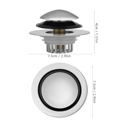 Bathtub Drain Stopper Copper Tub Drain Plug with Built-in Hair Catcher Pop-up Bathtub Strainer for Water Control Easy Install 2.95 X 2.95 X 1.57 in