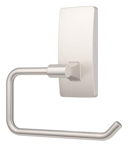 Command Toilet Paper Holder Satin Nickel with Water Resistant Command Strips, Rust Resistant Bathroom Organizer - color: Satin Nickel