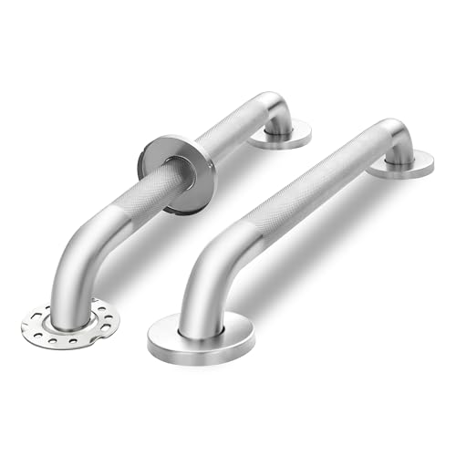 Grab Bars for Shower Anti Slip Handrail for Seniors 12 Inch 2 Pack | 304 Stainless Steel Handicap Grab Bar, Safety Shower Handle with Knurled Grip, Holds up to 500 lbs for Bathtub, Toilet - size: 12-Inch, 2-Pack