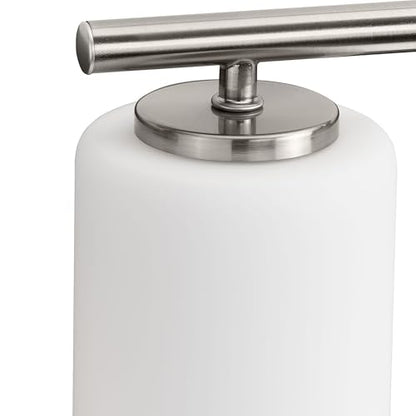 Progress Lighting Replay Collection 48 in. 6-Light Brushed Nickel Etched White Glass Modern Bath Vanity Light - color: Brushed Nickel, size: 6-Light