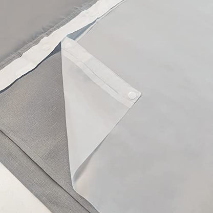 River Dream Waterproof PEVA Snap-in Shower Curtain Liner Replacement: No Hook Shower Curtain Liner Removable to Attach and Snap On/Off, Frost, 70x54 (Pack of 2) - size: 70"W x 54"L (Pack of 2)
