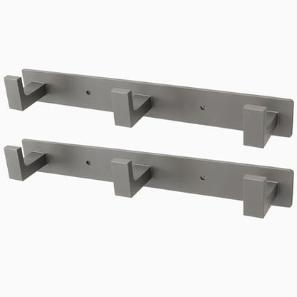 Coat Rack, Heavy Duty Stainless Steel 3 Tri Coat Hook Hanger, Wall Mounted Wall Hooks, Rustic Clothes Hook/Key Hook Rail for Bathroom Kitchen Entryway(2 Pack, 3 Hook Grey) - color: Gray, size: 3 Hook-2 Pcs