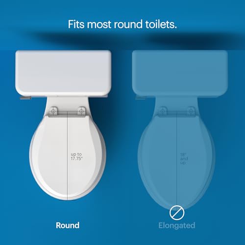 Brondell SE400-RW Swash SE400 Electric Bidet Toilet Seat With Heated Seat, Oscillating Stainless Steel Nozzle, Warm Air Dryer, Night Light, Gentle Close Lid, White Side Arm Control, Round - style: Round