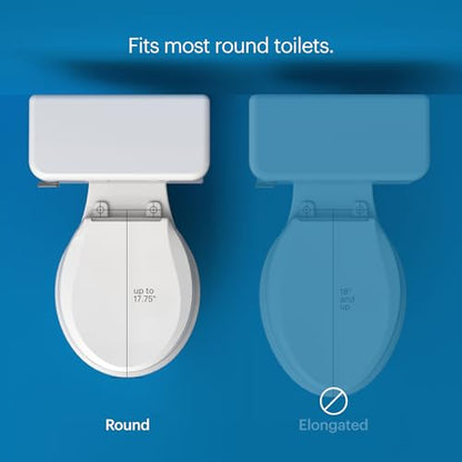 Brondell SE400-RW Swash SE400 Electric Bidet Toilet Seat With Heated Seat, Oscillating Stainless Steel Nozzle, Warm Air Dryer, Night Light, Gentle Close Lid, White Side Arm Control, Round - style: Round