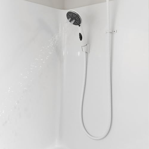 Dura Faucet DF-SA432-WT RV Handheld Shower Wand (White) | RV handheld shower wand with water-saving control. Fits standard RV shower hoses. White finish. - color: White, size: Shower Wand