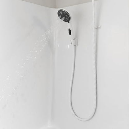 Dura Faucet DF-SA432-WT RV Handheld Shower Wand (White) | RV handheld shower wand with water-saving control. Fits standard RV shower hoses. White finish. - color: White, size: Shower Wand