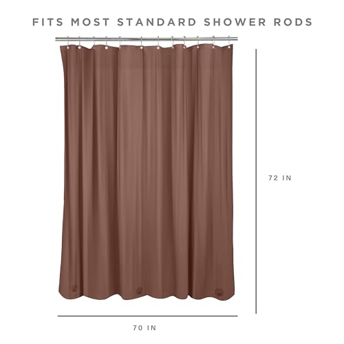 Bath Bliss 2 Pack PVC Heavy Weight Shower Curtain Liner | 4G | 70" x 72" | Rust Resistant Copper Grommets | Magnetic Hem | White - color: Brown