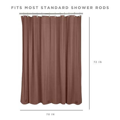 Bath Bliss 2 Pack PVC Heavy Weight Shower Curtain Liner | 4G | 70" x 72" | Rust Resistant Copper Grommets | Magnetic Hem | White - color: Brown