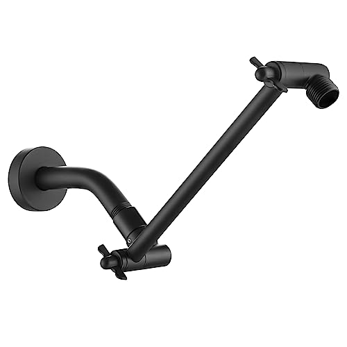 Shower Extension Arm for Rain Showerheads, Angle & Height Adjustable, Universal Connector, Easy to Install - Matte Black, 10 Inch - color: MTB, style: 10 Inch