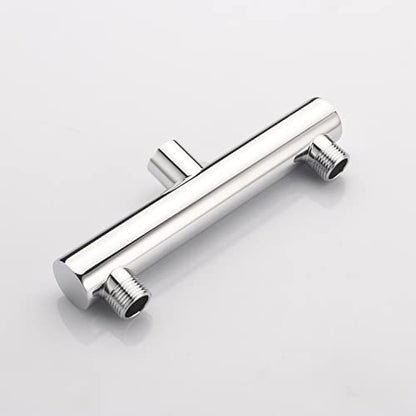 Dual Shower Head Manifold with Brass Shut Off Valve for 2 Fixed Shower Head Showering System Double Sprayer Manifold, Chrome - color: Chrome