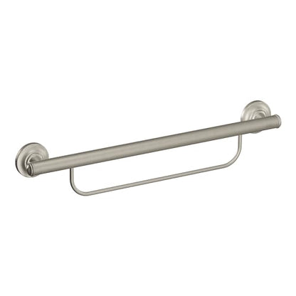 Moen LR2350DBN Bathroom Safety 24-Inch Grab Bar with Convenient Towel Bar, Brushed Nickel