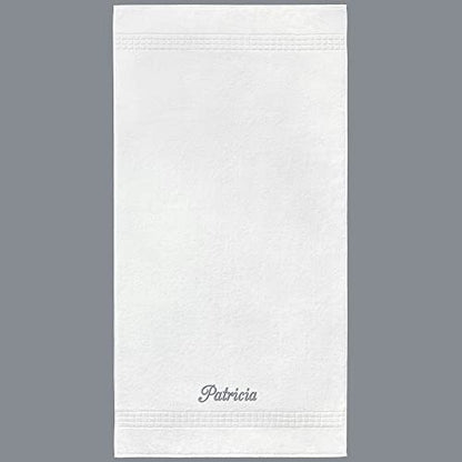 Broadway Terry Bath Towel Set 28" x 55" - Ring-Spun Cotton - Durable Hotel Quality - Soft and Absorbent (2 Custom Towels, White) - size: 2 Custom Towels