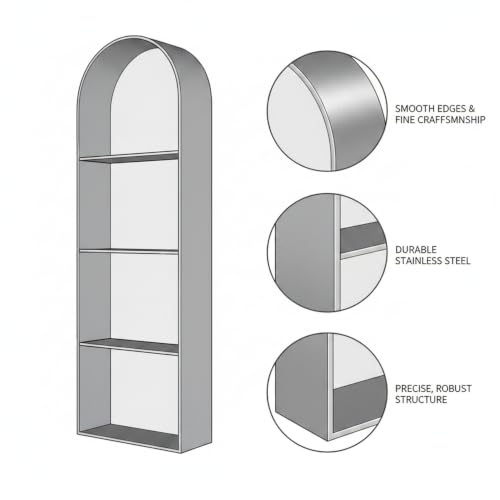 Recessed Shower Niche Stainless Steel, 11.8 x 4.7 x 3.9 Inch Arched Wall Shelf for Bathroom Storage, Rust-Resistant Built-in Insert (1 Pack) - color: Gold