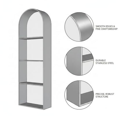 Recessed Shower Niche Stainless Steel, 11.8 x 4.7 x 3.9 Inch Arched Wall Shelf for Bathroom Storage, Rust-Resistant Built-in Insert (1 Pack) - color: Gold