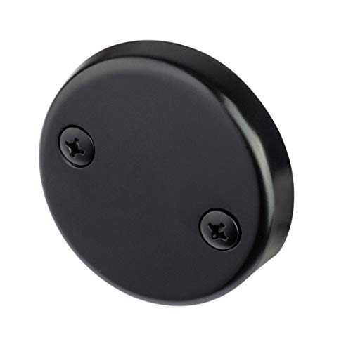 Tip-Toe Bathtub Drains Trim Set with Two-Hole Overflow Faceplate, Replacement Bath Drain Trim Kit with 2-Hole Overflow Faceplate and Universal Fine/Coarse Thread (MATT Black) - color: Matt Black