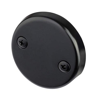 Tip-Toe Bathtub Drains Trim Set with Two-Hole Overflow Faceplate, Replacement Bath Drain Trim Kit with 2-Hole Overflow Faceplate and Universal Fine/Coarse Thread (MATT Black) - color: Matt Black