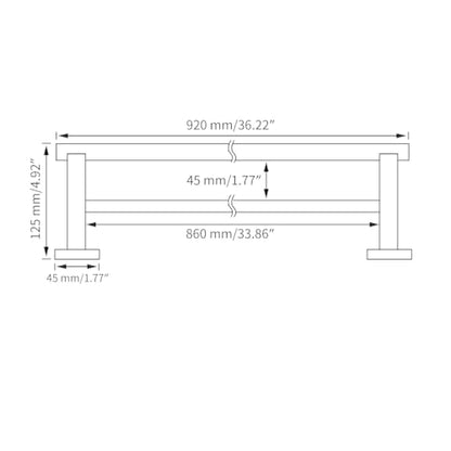 Miyili Matte Black Double Bath Towel Bar 36-Inch Stainless Steel Hand Towel Rack for Bathroom Wall Mount, A02B90B - color: Matte Black, size: 36-Inch