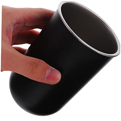 PRETYZOOM 2pcs Stainless Steel Bathroom Rinsing Cups Lightweight and Wear-Resistant Tooth Mugs Convenient Toothbrush Holders for Boy Girl Capacity Round Design White Black