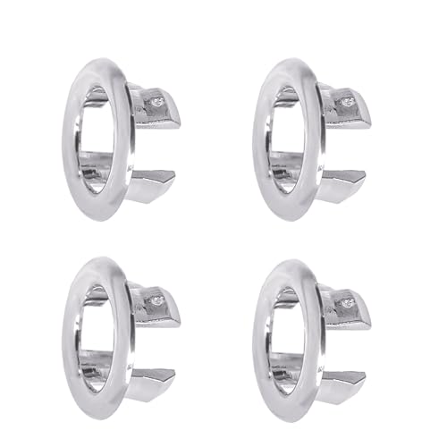 4 Pcs Sink Overflow Ring, Bathroom Overflow Drain Cover, Round Basin Cover,Basin Sink Round Hole Insert in Cap for Home,Sink,Bathroom,Kitchen - color: 4 Pcs Silver