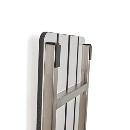 Hermosa 32" x 13.5" Back Wall-Mount Folding Phenolic White Tub Seat with 3" Slats - color: Phenolic White
