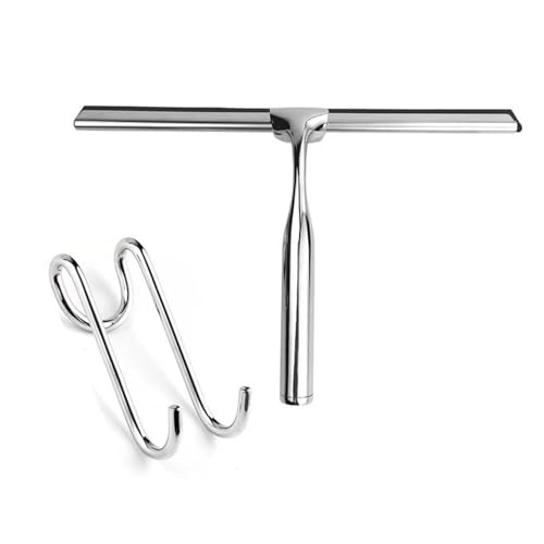 Stainless Steel Shower Scraper Shower Mirror Squeegee Antiskid Handle Corrosion Resistance for Bathroom Tool,Silver,Style D - size: Style D