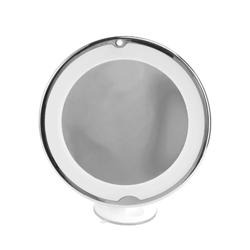 7X Magnifying LED Bathroom Makeup Mirror with Suction Cup Portable Round Vanity Mirror for Travel Bright Lighted Cosmetic