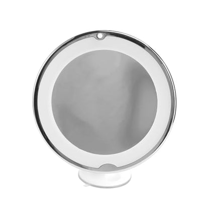 7X Magnifying LED Bathroom Makeup Mirror with Suction Cup Portable Round Vanity Mirror for Travel Bright Lighted Cosmetic