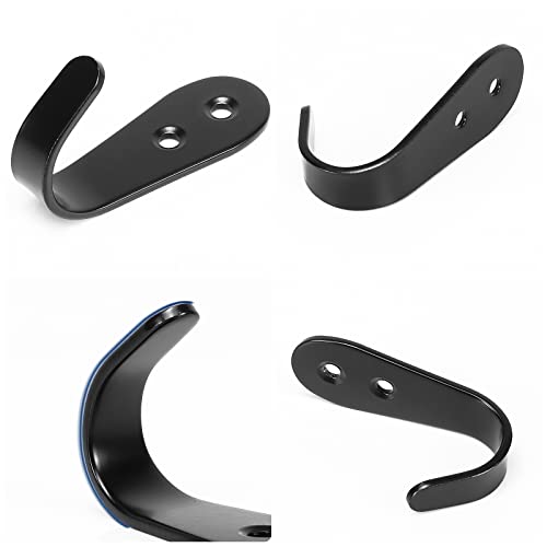 NearMoon Coat Hooks Wall Mounted, Stainless Steel Wall Hooks Heavy Duty Robe Hanger Rustproof for Hanging Coat Towel Hat Key Bag on Bathroom/Kitchen, 10 Pack (Matte Black) - color: Matte Black