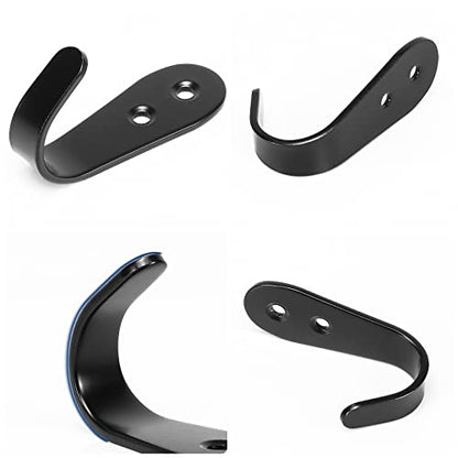 NearMoon Coat Hooks Wall Mounted, Stainless Steel Wall Hooks Heavy Duty Robe Hanger Rustproof for Hanging Coat Towel Hat Key Bag on Bathroom/Kitchen, 10 Pack (Matte Black) - color: Matte Black