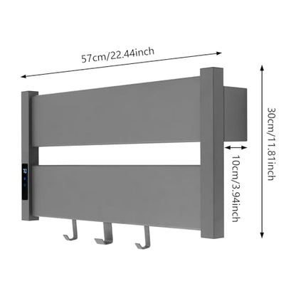 Towel Warmers for Bathroom, Wall Mounted Heated Towel Rack with Timer & Temperature Control, LED Touch Screen, Waterproof Aluminum Electric Towel Warmer Rack (Grey)