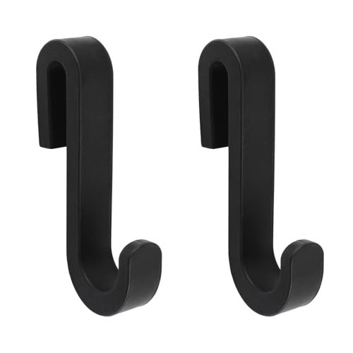 Shower Caddy Hook 2Pcs No Drilling Over Door Towel Hook Silicone Frameless Glass Door Single Hooks for Bathroom Kitchen (Black) - color: Black S